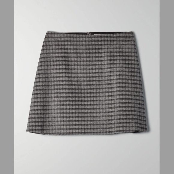 ARITZIA WILFRED CLASSIC MINI SKIRT GREY CHECK 00